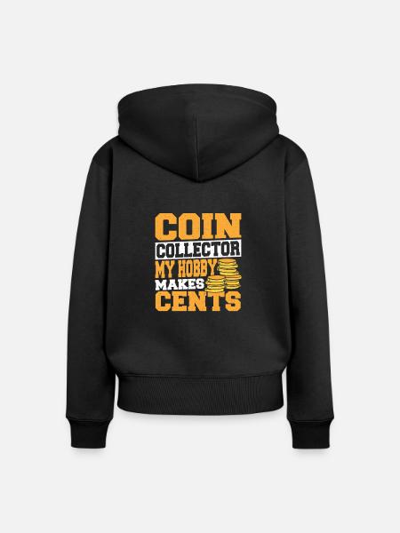 Münzsammeln Münzsammlers Cent Numismatiker - Frauen Premium Bio Zip Hoodie - Schwarz