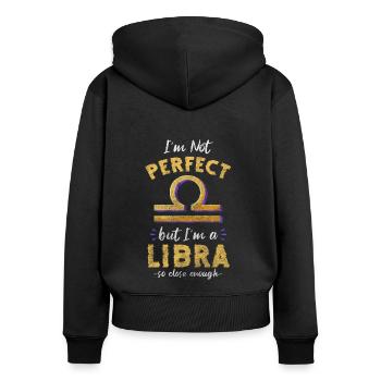 Waage Sternbild Astrologie Konstellation - Frauen Premium Bio Zip Hoodie - Schwarz - Hinten - Julia (174cm)
