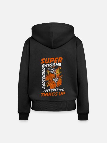 Barkeeper Cocktails Barmann - Frauen Premium Bio Zip Hoodie - Schwarz