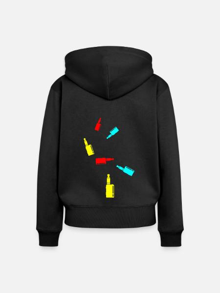 E-Zigarette Silhouette - Frauen Premium Bio Zip Hoodie - Schwarz