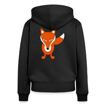 fuchs tier lustig - Frauen Premium Bio Zip Hoodie - Schwarz - Hinten - Julia (174cm)