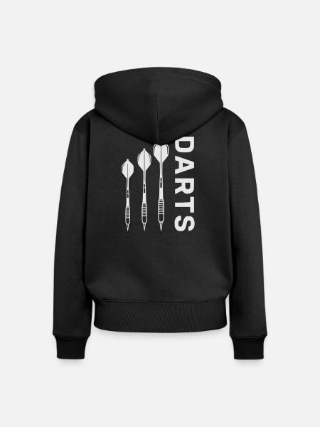 Darts Pfeile Silhouette - Frauen Premium Bio Zip Hoodie - Schwarz