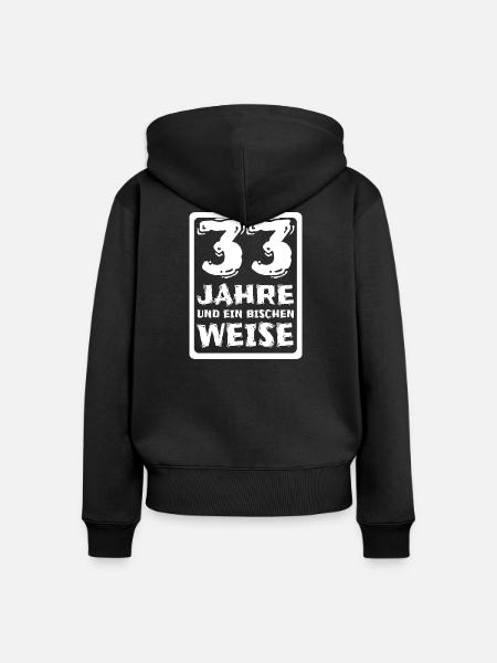 33 - Frauen Premium Bio Zip Hoodie - Schwarz