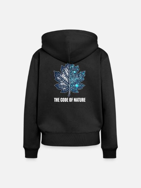 The Code Of Nature - Frauen Premium Bio Zip Hoodie - Schwarz