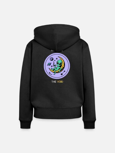 Umarme das lunare Nichts - Frauen Premium Bio Zip Hoodie - Schwarz