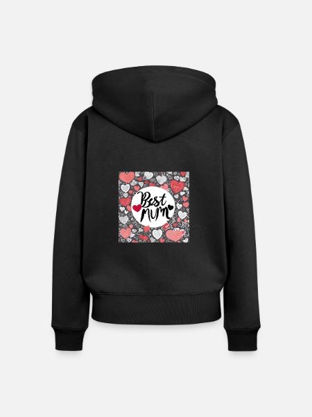 Best Mum - Frauen Premium Bio Zip Hoodie - Schwarz