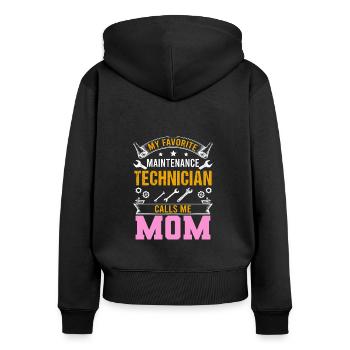 Instandhaltung Techniker Instandhaltung Ingenieur - Frauen Premium Bio Zip Hoodie - Schwarz - Hinten - Julia (174cm)