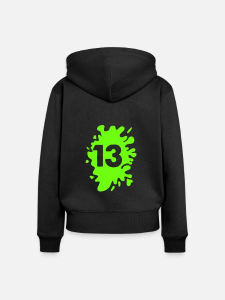 Klecks 13 - Frauen Premium Bio Zip Hoodie - Schwarz