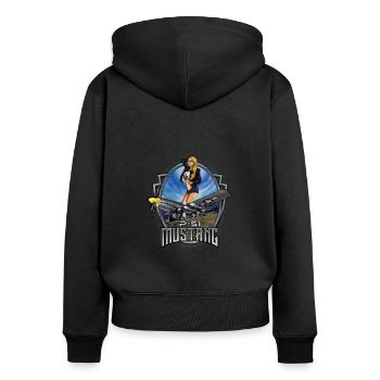 P-51 Airforce Pilot Gift - Frauen Premium Bio Zip Hoodie - Schwarz - Hinten - Julia (174cm)