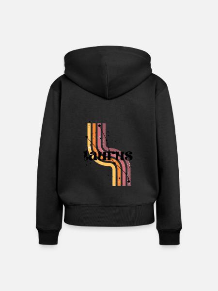 Stier Retro-Horoskop - Frauen Premium Bio Zip Hoodie - Schwarz