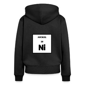 NICKEL (Ni) - Chemisches Element Nr. 28 - Frauen Premium Bio Zip Hoodie - Schwarz - Hinten - Julia (174cm)