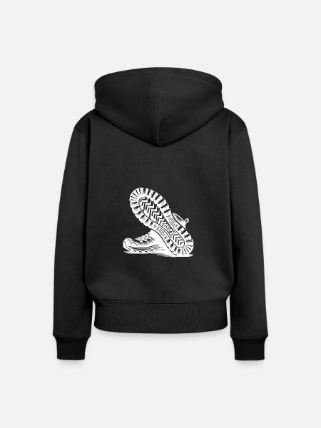 Wanderstiefel mit tiefem Profil - Frauen Premium Bio Zip Hoodie - Schwarz