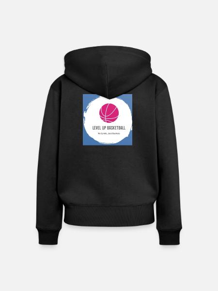 Basketball auf einem Level aufsteigen - Frauen Premium Bio Zip Hoodie - Schwarz