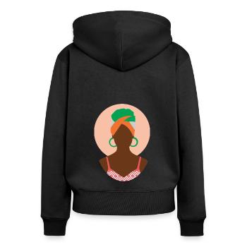 Femme africaine sans visage - Sweat à capuche zippé Premium bio Femme - noir - Dos - Julia (174cm)