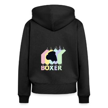Boxer Shirt Pastel Gradient Drop 1 - Women's Premium Organic Zip Hoodie - black - Back - Julia (174cm)