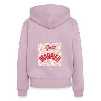 GERADE VERHEIRATET, LANG LEBE DIE MARIES, EVJF, VALENTINSTAG - Frauen Premium Bio Zip Hoodie - Altrosa - Hinten - Julia (174cm)