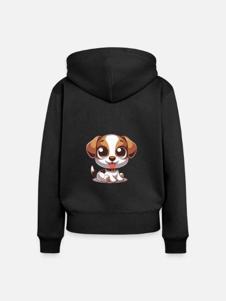 Baby Hund - Frauen Premium Bio Zip Hoodie - Schwarz