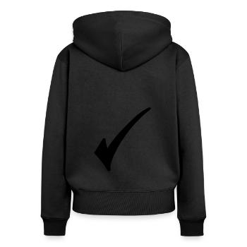 Crochet Emoji Esquisse Dessin Noir - Sweat à capuche zippé Premium bio Femme - noir - Dos - Julia (174cm)