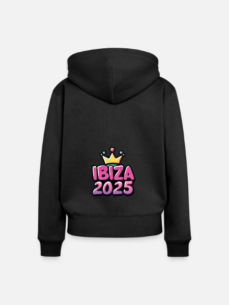 Ibiza 2025 - Frauen Premium Bio Zip Hoodie - Schwarz