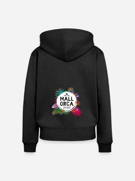Mallorca 2025 Bunt - Frauen Premium Bio Zip Hoodie - Schwarz