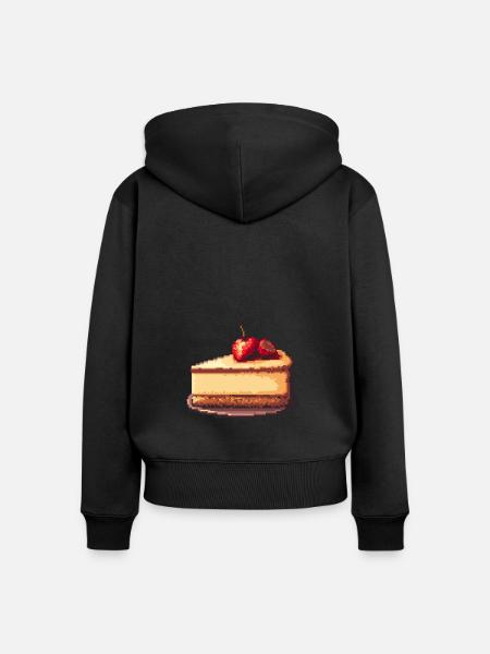 Käsekuchen Pixel - Frauen Premium Bio Zip Hoodie - Schwarz