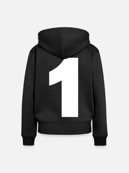 1 - Frauen Premium Bio Zip Hoodie - Schwarz