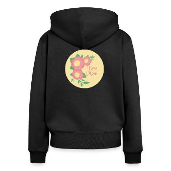 Best mom 21 - Frauen Premium Bio Zip Hoodie - Schwarz - Hinten - Julia (174cm)