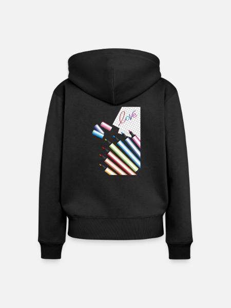 geschriebene Liebe - Frauen Premium Bio Zip Hoodie - Schwarz