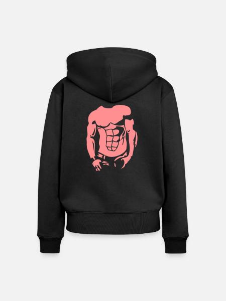 muscle2 Körper - Frauen Premium Bio Zip Hoodie - Schwarz