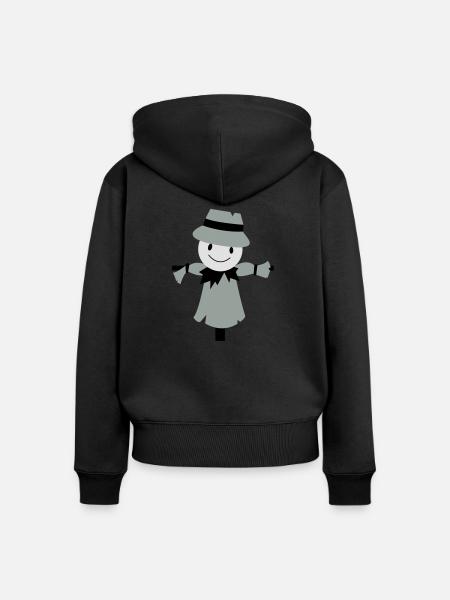 vogelscheuche - Frauen Premium Bio Zip Hoodie - Schwarz