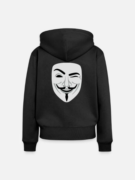 Fun Guy Fawkes Anonymous - Frauen Premium Bio Zip Hoodie - Schwarz