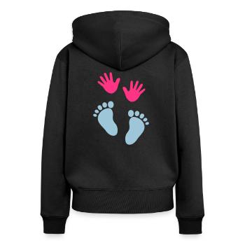Baby hands and feet - Women's Premium Organic Zip Hoodie - black - Back - Julia (174cm)