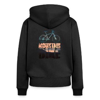 Mountain Bike - Women's Premium Organic Zip Hoodie - black - Back - Julia (174cm)