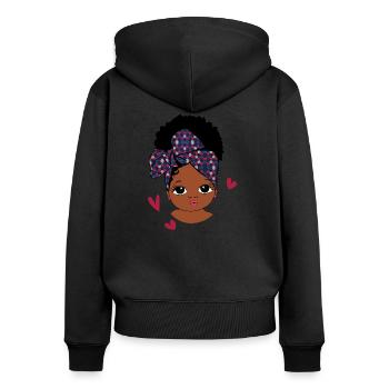 Adorable petite fille - Sweat à capuche zippé Premium bio Femme - noir - Dos - Julia (174cm)
