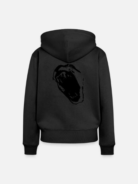 BRÜLLEN - Frauen Premium Bio Zip Hoodie - Schwarz