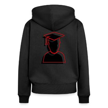 student diploma 2 - Frauen Premium Bio Zip Hoodie - Schwarz - Hinten - Julia (174cm)