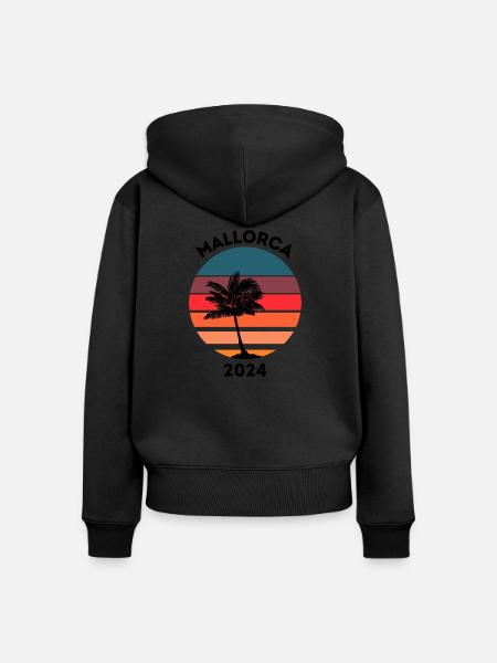 Mallorca 2024 - Frauen Premium Bio Zip Hoodie - Schwarz