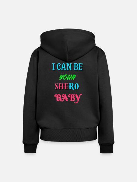 Ich kann dein Shero sein - Frauen Premium Bio Zip Hoodie - Schwarz