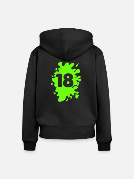 klecks 18 - Frauen Premium Bio Zip Hoodie - Schwarz