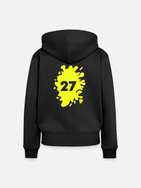 klecks 27 - Frauen Premium Bio Zip Hoodie - Schwarz