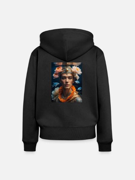 Meeresprinz - Frauen Premium Bio Zip Hoodie - Schwarz