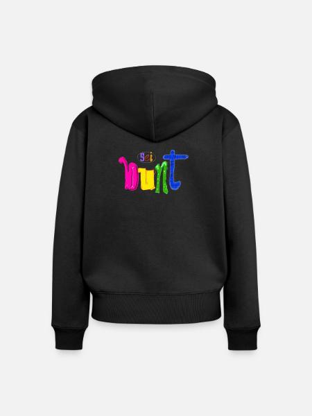 Bunt - Frauen Premium Bio Zip Hoodie - Schwarz