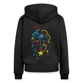 Flowers Woman - Women's Premium Organic Zip Hoodie - black - Back - Julia (174cm)