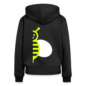 Hälfte einer Biene mit einem Flügel - Frauen Premium Bio Zip Hoodie - Schwarz - Hinten - Julia (174cm)