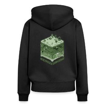 Retro Gaming - Frauen Premium Bio Zip Hoodie - Schwarz - Hinten - Julia (174cm)