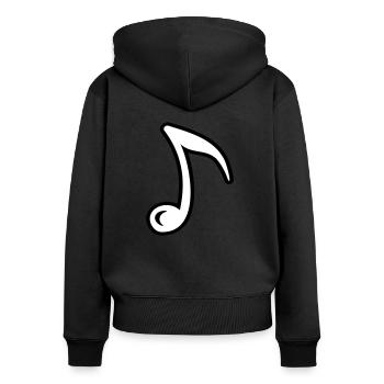Note de musique note de musique symbole musical - Sweat à capuche zippé Premium bio Femme - noir - Dos - Julia (174cm)