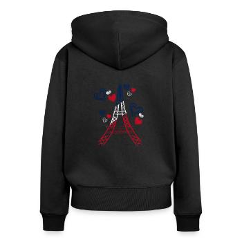 Eiffel Tower - Women's Premium Organic Zip Hoodie - black - Back - Julia (174cm)