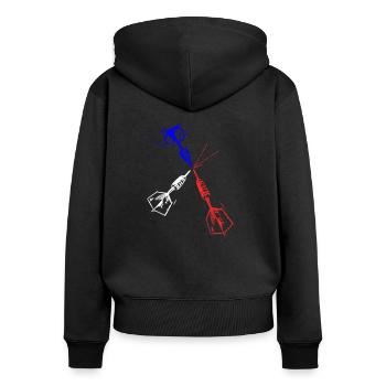 Fléchettes couleur nationale de votre joueur préféré - Sweat à capuche zippé Premium bio Femme - noir - Dos - Julia (174cm)