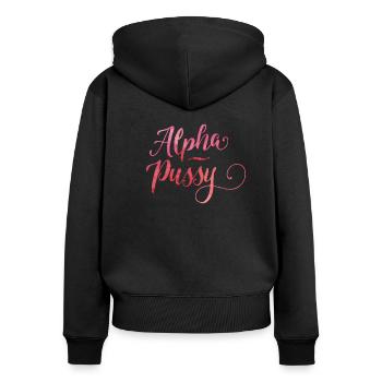 Alpha Pussy - Women's Premium Organic Zip Hoodie - black - Back - Julia (174cm)