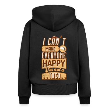 Taco - Frauen Premium Bio Zip Hoodie - Schwarz - Hinten - Julia (174cm)